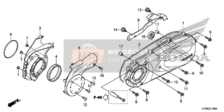 Honda SH300R 2014 Linkes Kurbelgehäuse Abdeckung für ein 2014 Honda SH300R